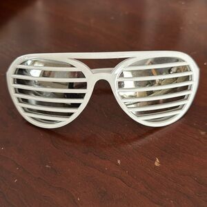 White mirrored lenses Costume Glasses Halloween Party Pretend Eyewear sunglasses